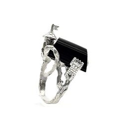 Кольцо и серьги турмалин шерл, размер-18