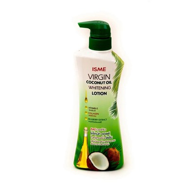 Virgin Coconut Oil Whitening Lotion, ISME (Молочко для тела с кокосовым маслом, ИСМЕ), дозатор, 400 мл. - СРОК ГОДНОСТИ ДО 2 СЕНТЯБРЯ 2024 ГОДА