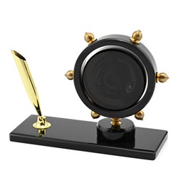 Часы из обсидиана "Штурвал1" 145*55*115мм