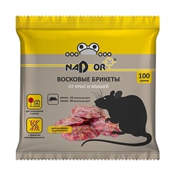 Восковые брикеты от крыс и мышей NADZOR 100г