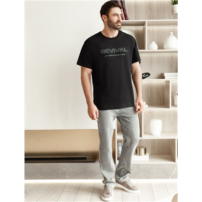 Свободная футболка  с авторским принтом