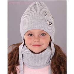 07-22-H Комплект для девочки флис (шапка+снуд) (50-52)