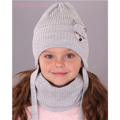 07-22-H Комплект для девочки флис (шапка+снуд) (50-52)