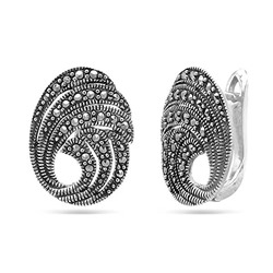 Серьги из серебра марказит, SL-AGA130