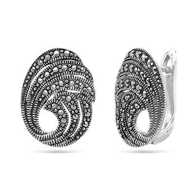 Серьги из серебра марказит, SL-AGA130