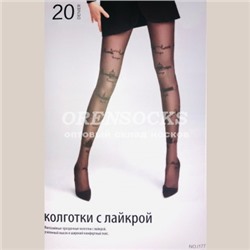 ФАНТАЗИЙНЫЕ КОЛГОТКИ С КРАСИВЫМ РИСУНКОМ ПО ВСЕЙ ДЛИНЕ НОГИ 20 DEN ЧЕРНЫЕ ОТЛИЧНОГО КАЧЕСТВА НАРИС J176