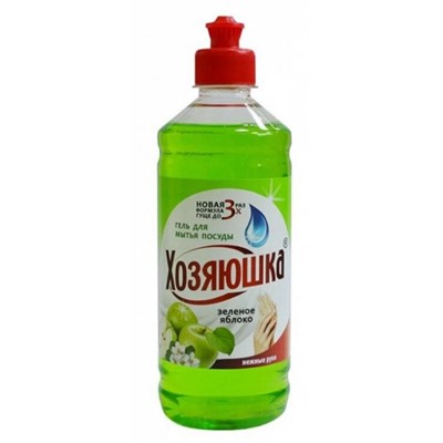 Гель д/мытья посуды 0,5л Яблоко Выгодная уборка (ХОЗЯЮШКА)