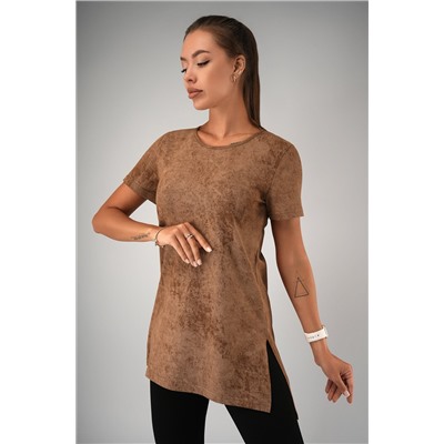 Женская удлиненная футболка с разрезами Happyfox