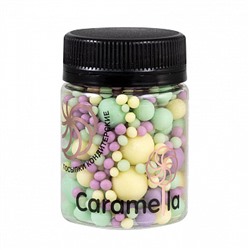 Посыпка микс из рисового драже в глазури матовая "Желтая/изумрудная/сиреневая", 50 г