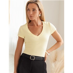 Футболка из плотного трикотажа с плетением риб 1*1