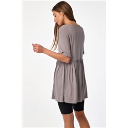 Футболка летняя удлиненная из вискозы серая