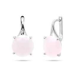 Серьги из серебра розовый кварц, МЦВ51