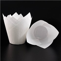 Капсула - тюльпан для выпечки белая 80*50 мм, 20 шт