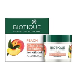 PEACH Clarifying & Refining Peel-off Mask, Biotique (ПЕРСИК очищающая пилинг маска, Биотик), 50 г.