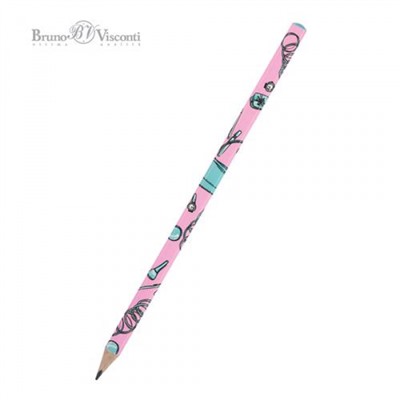 Карандаш черногр. "Happy Graphix" Life Style. Pink dream трехгранный НВ 21-0030/67 Bruno Visconti