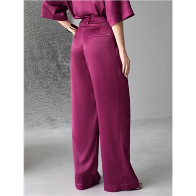 Брюки палаццо широкие из струящегося сатина