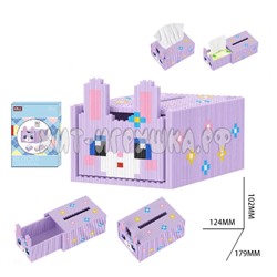 Конструктор 3D из миниблоков Салфетница Зайка 3479 дет. 7192, 7192