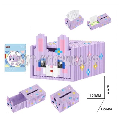 Конструктор 3D из миниблоков Салфетница Зайка 3479 дет. 7192, 7192