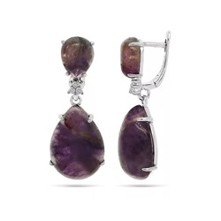Серьги из серебра аметист, МЦВ077