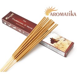 Vedic FRANKINCENSE & MYRRH Natural Incense Sticks, Aromatika (ЛАДАН И МИРРА натуральные ароматические палочки, Ароматика), 15 г.