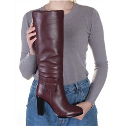 K48-A4 WINE RED Сапоги зимние женские (натуральная кожа, натуральный мех (еврозима)) размер 37