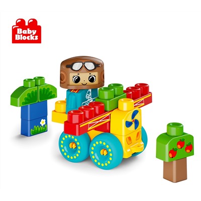 Конструктор пластиковый «Самолетик» 20 деталей Baby Blocks