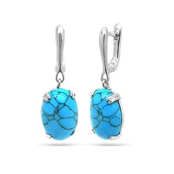 Серьги из серебра бирюза пресс., МЦВ224