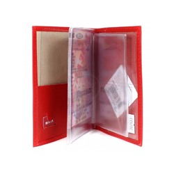 Обложка для автодокументов Premier-О-7 натуральная кожа красный ладья (35)  202933