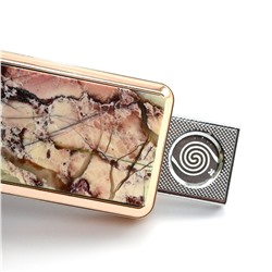 Зажигалка USB с накладкой из яшмы 84*25*12мм.