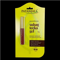 Saundarya SUHAG TEEKA GEL, Herbal Sindoor, Patanjali (Саундарья СУХАГ ТИКА ГЕЛЬ, Жидкий травяной Синдур для нанесения бинди, Патанджали), 3 г.