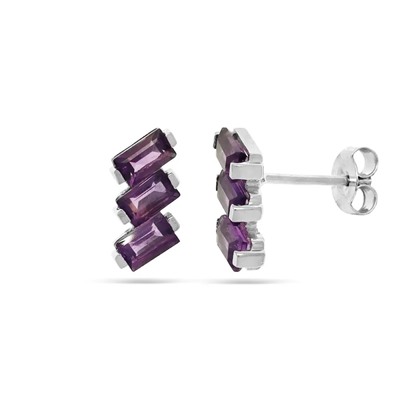Серьги из серебра аметист, Сияние