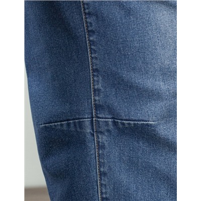 Джинсы barrel с декоративной стиркой из эластичного денима