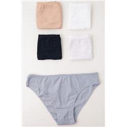 Женские трусы-слипы в рубчик 5шт. Happyfox