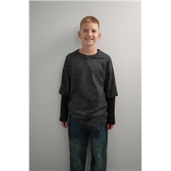 Детский лонгслив с двойным рукавом Happyfox