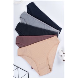 Женские трусы-слипы в рубчик 5шт. Happyfox