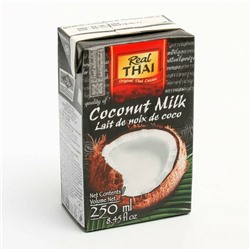 COCONUT MILK, Real Thai (КОКОСОВОЕ МОЛОКО, Реал Тай), тетра пак, 250 мл.