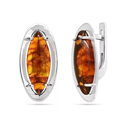 Серьги из серебра янтарь, СП77