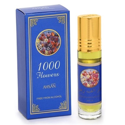 1000 FLOWERS Concentrated Perfume, Ahsan (1000 ЦВЕТОВ масляные индийские духи), ролик, 8 мл.