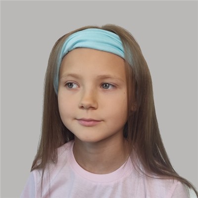 Повязка на голову женская универсальная, голубой