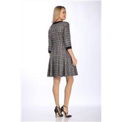 Lady Style Classic 1728 серый_с_розово-желтой_клеткой, Платье