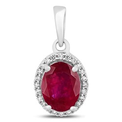 Подвеска, 1 рубин корунд овал 7х9 мм 2.59ct, Джайв