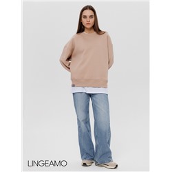 Женский свитшот оверсайз из футера с начесом Lingeamo кофейный ВК-23 (3)