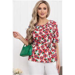 Блуза "Аксинья" (цветы на белом) Б5945