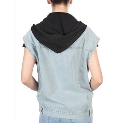 811 BLUE/BLACK Джинсовый жилет женский (100% хлопок) размер 56