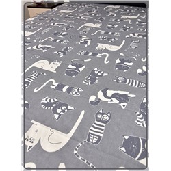 Простыня Ивановская бязь Кошкин дом вид 9/16 темно-серый