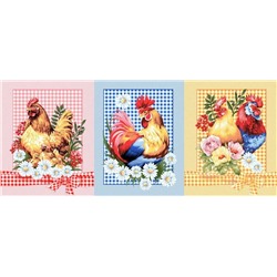 К-т полотенец "Кочеток" 50*60 см. - 3 шт. вафля хлопок 100%