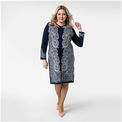 Платье, вязаное полотно, синий