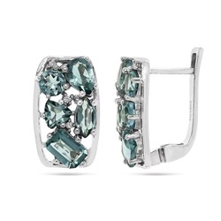Серьги из серебра лондон топаз кварц, Кайла