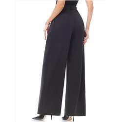 Брюки-палаццо черные с защипами