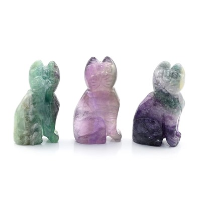 Кошка из камня флюорит 28*18*47мм